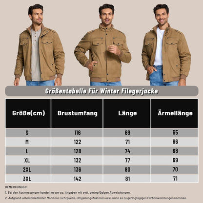 Herren Winterjacke Sherpa gefüttert Khaki L