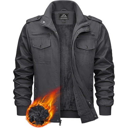 Herren Winterjacke Sherpa gefüttert Dunkelgrau S