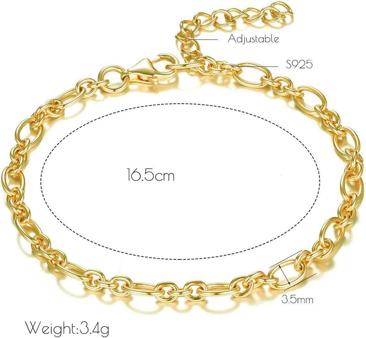 Silber Armband Damen 925 mit Charm Anhänger und Verschluss