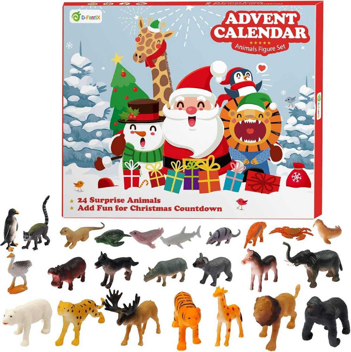 Tierfiguren Spielzeug Adventskalender 2024 Realistisch Weihnacht Xmas