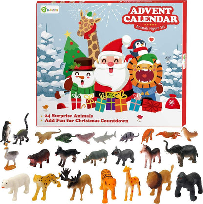 Tierfiguren Spielzeug Adventskalender 2024 Realistisch Weihnacht Xmas