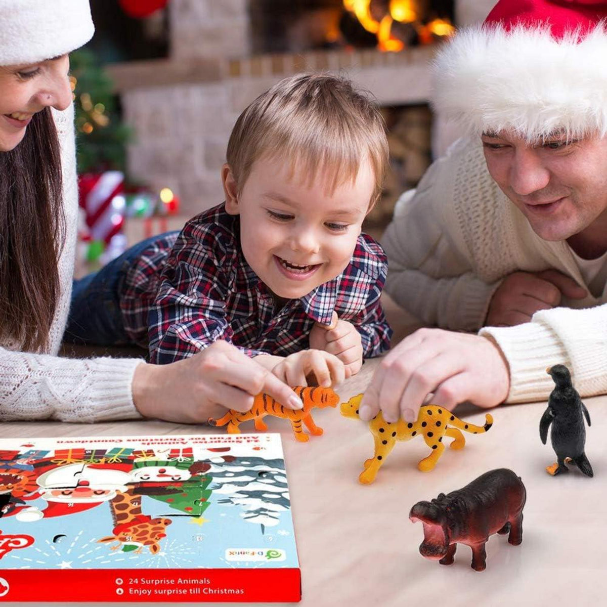 Kinder Tiere Figuren Adventskalender 2024 Realistische Tierfigur Xmas 24 Tage