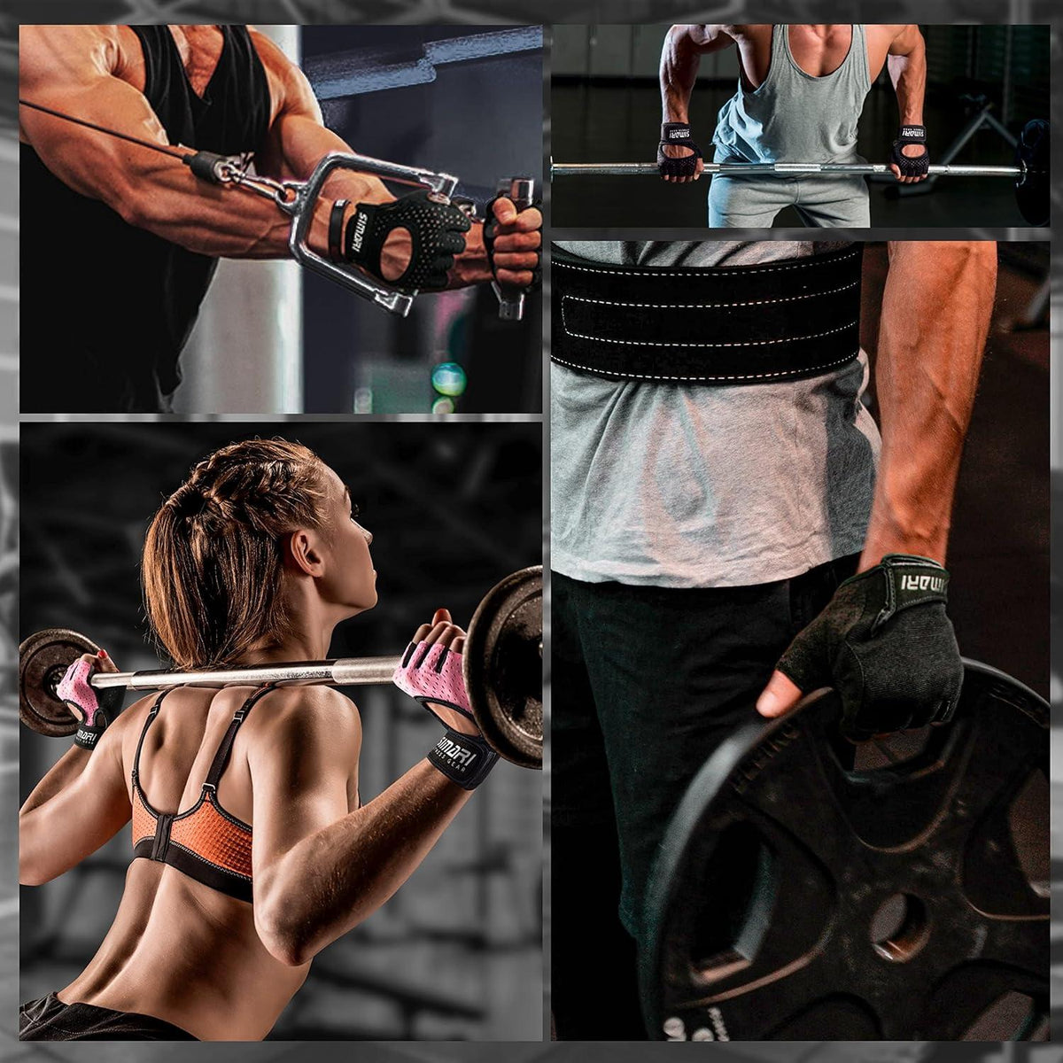 SIMARI Trainingshandschuhe mit Handgelenkunterstützung für Gewichtheben Gym