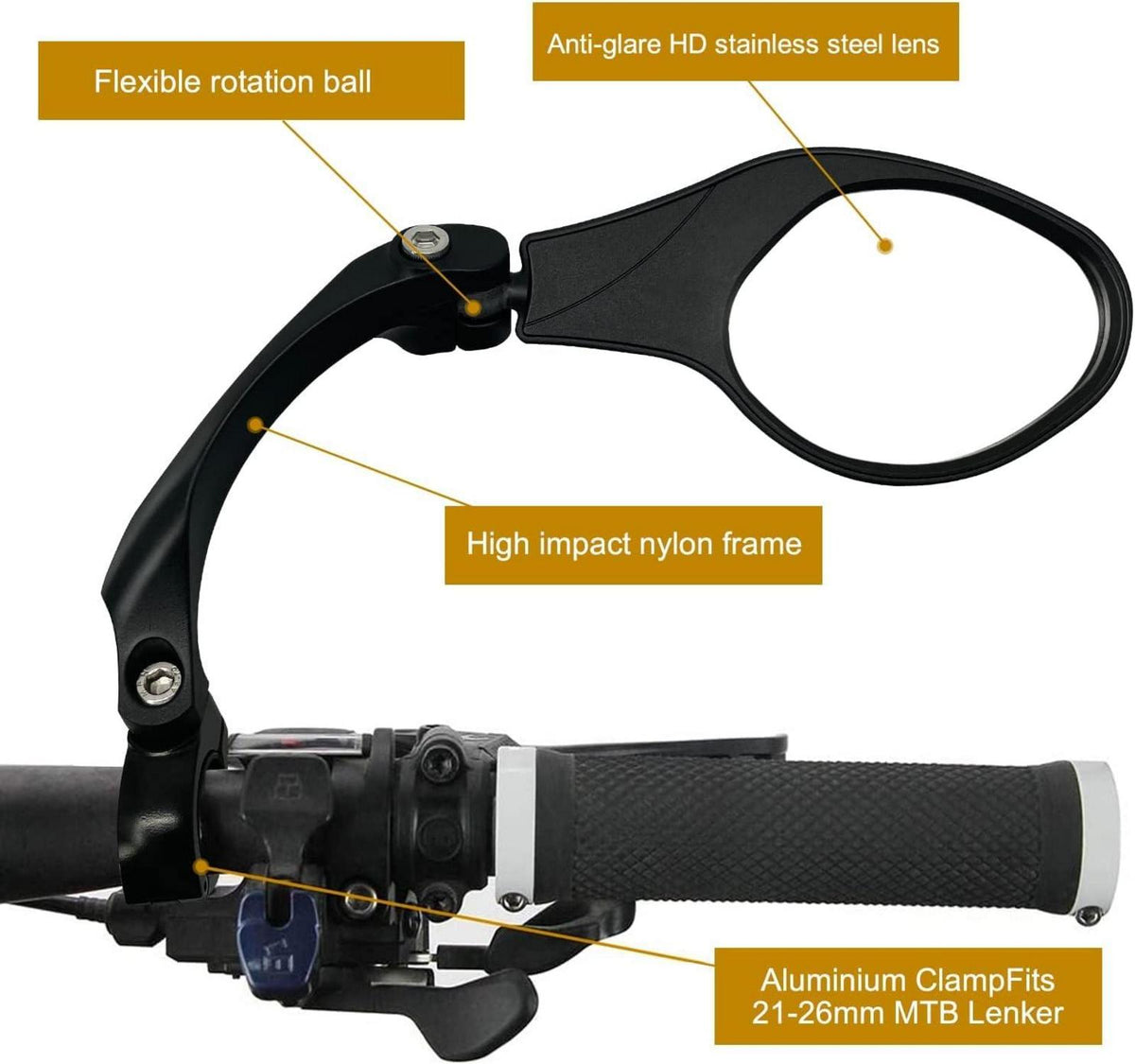 Fahrradspiegel Rückspiegel HD Edelstahl Generation 2.0 für