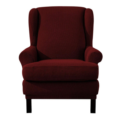 Ohrensesselüberzug 2-teilig Jacquard – Weinrot