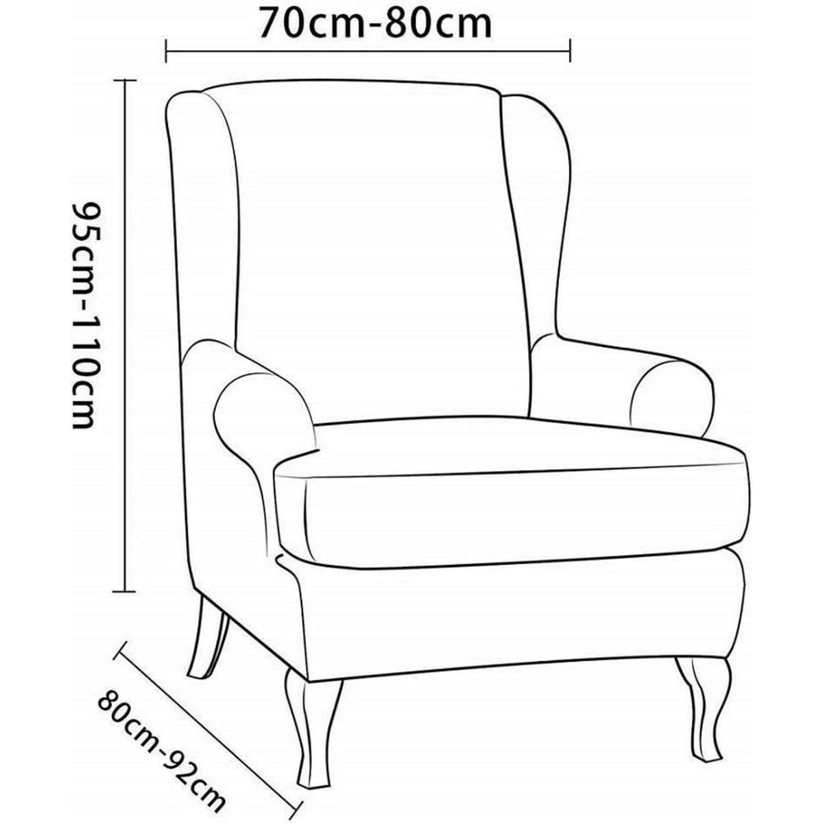 Ohrensesselüberzug 2-teilig Jacquard – Weinrot