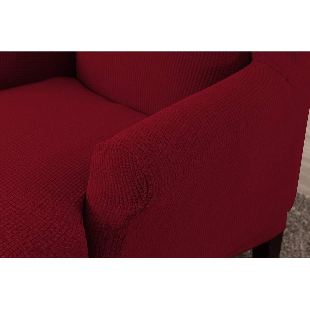 Ohrensesselüberzug 2-teilig Jacquard – Weinrot