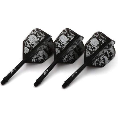 Personalisierte Dart Schäfte & Flights Set – Schwarz Schädel S
