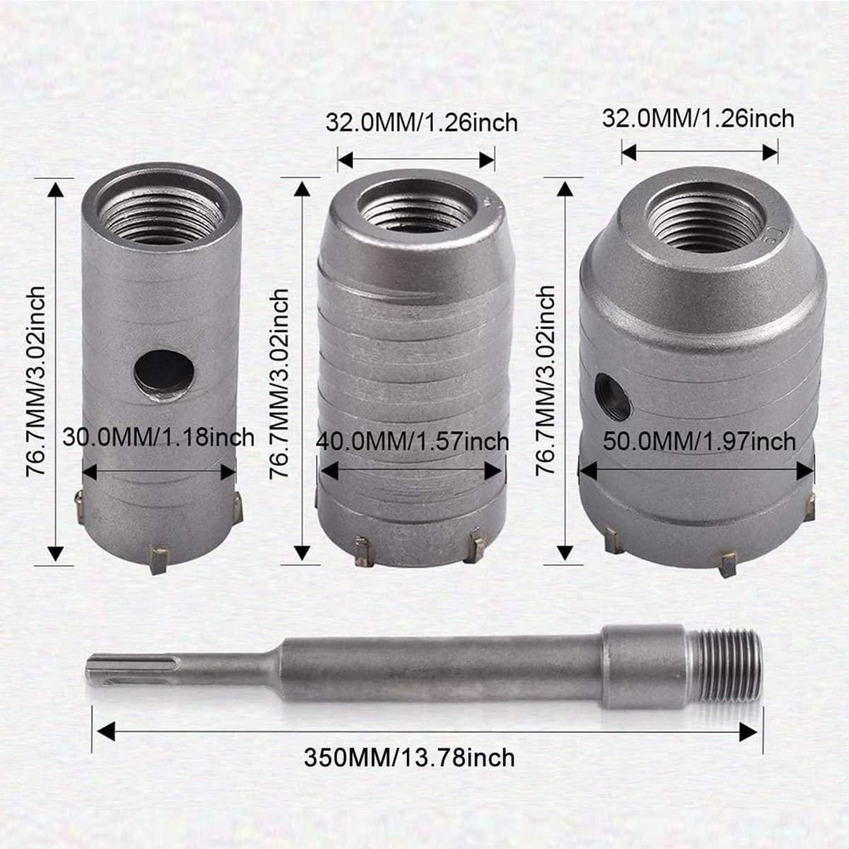 Kernbohrer-Set SDS Plus 30-50mm für Mauerwerk, 350mm