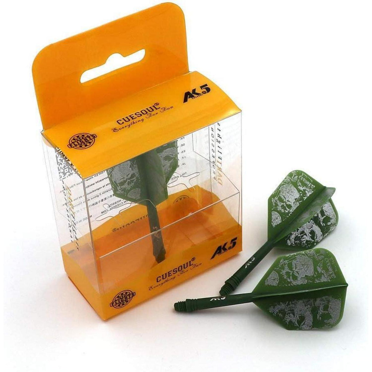 Personalisierte Dart Schäfte & Flights Set – Grün Schädel S