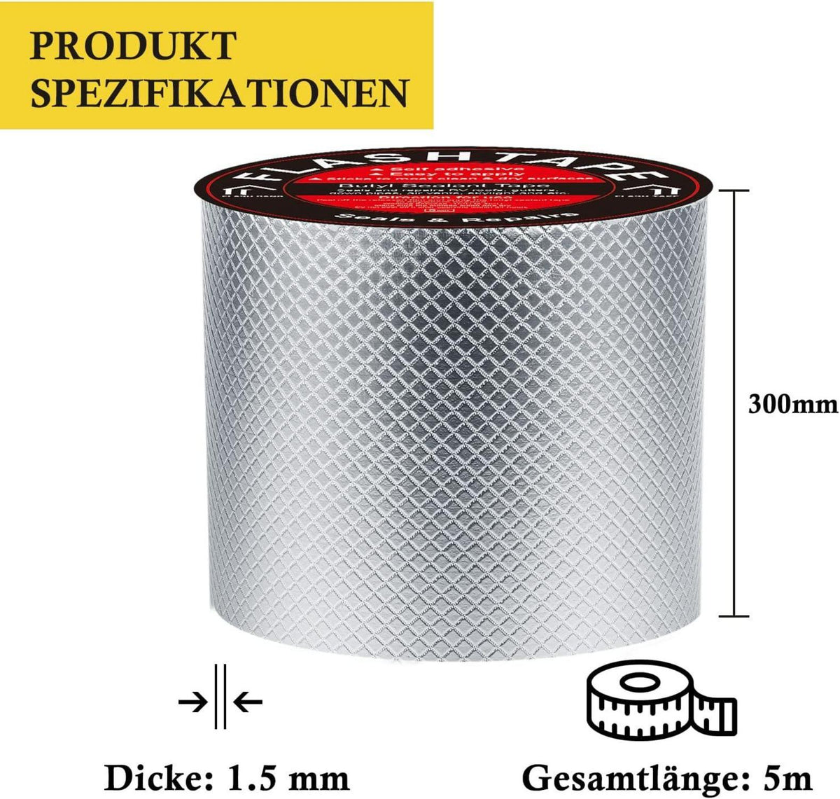 Wasserdichtes Aluminum Butyl Dichtungsband 30cm x5m