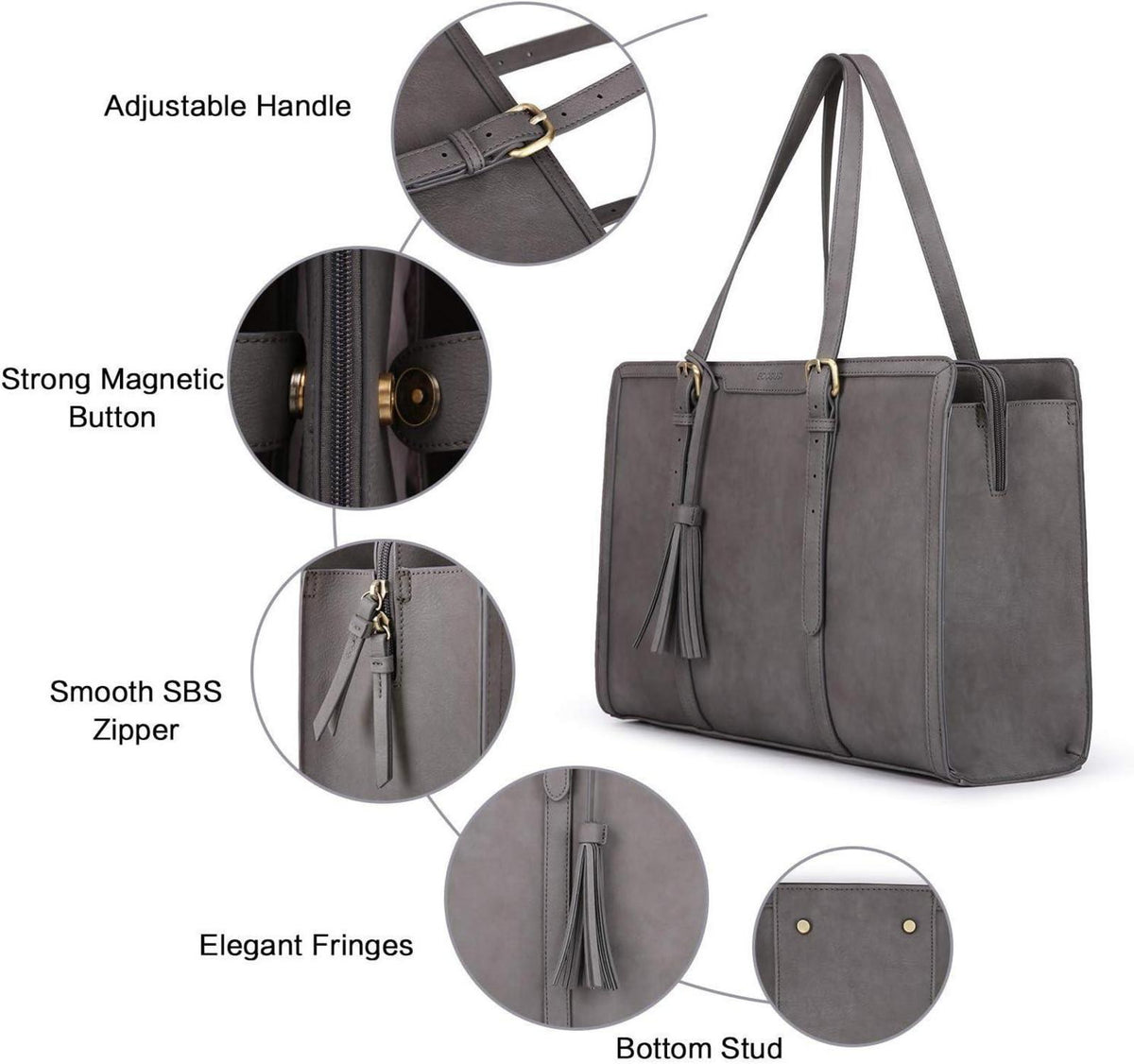 Laptoptasche Damen 15,6 Zoll Business Handtasche Bürotasche Shopper