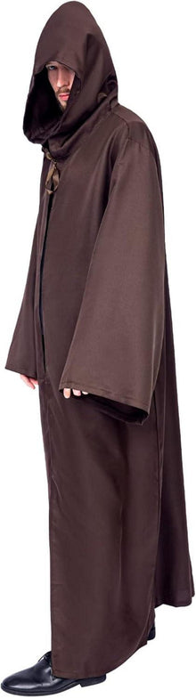 Umhang mit Kapuze Herren Halloween Kostüm Robe XXL Braun