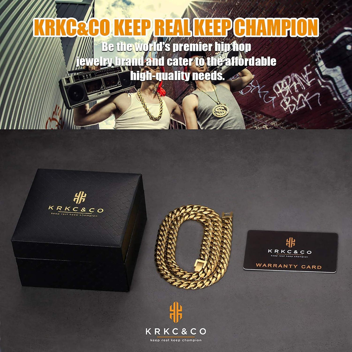 Panzerkette Herren Halskette 18K Gold Cuban Link 10/12/14mm 50.8cm