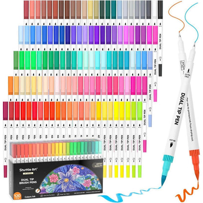 120 Farben Dual Brush Pen Set mit Pinsel- und Finelinerspitze