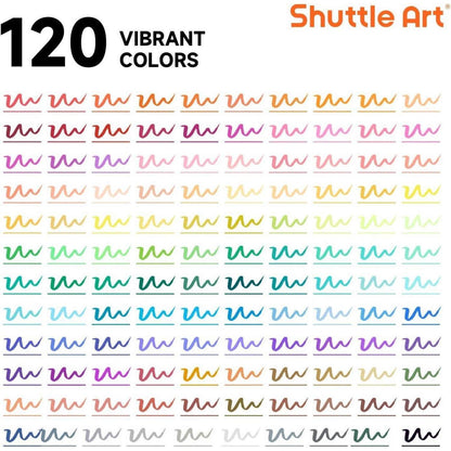 120 Farben Dual Brush Pen Set mit Pinsel- und Finelinerspitze
