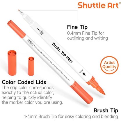 120 Farben Dual Brush Pen Set mit Pinsel- und Finelinerspitze