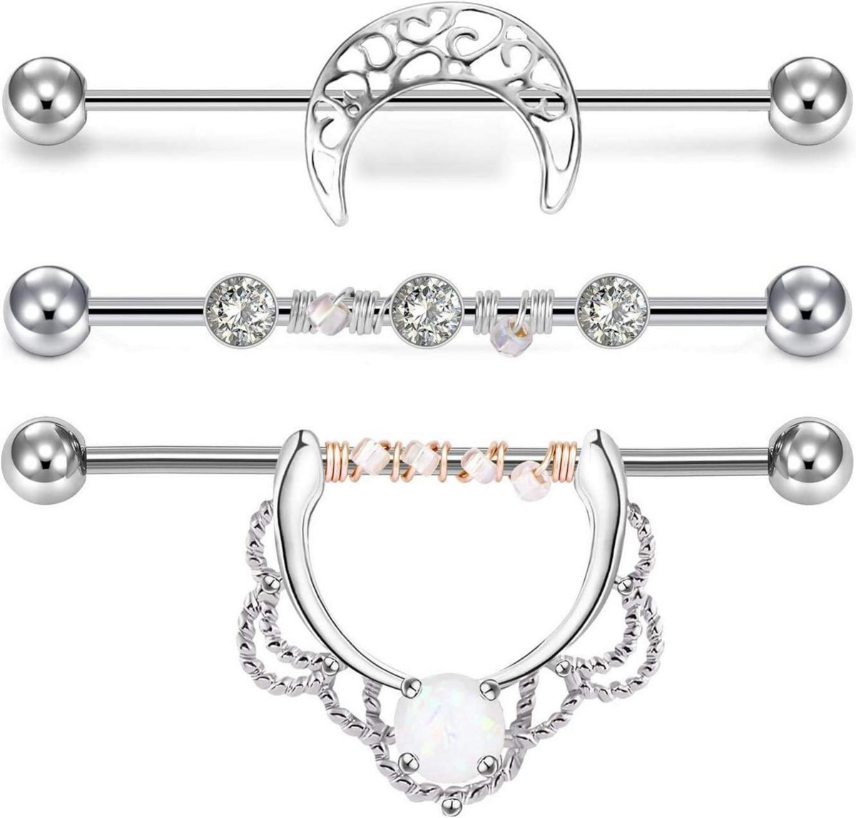 Mayhoop 3-6 STK 6 Stil 14 Gauge Industrial Piercings 38mm Edelstahl