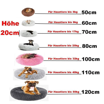 Flauschiges Haustierbett Donut – Hundekissen 120cm Darkgray