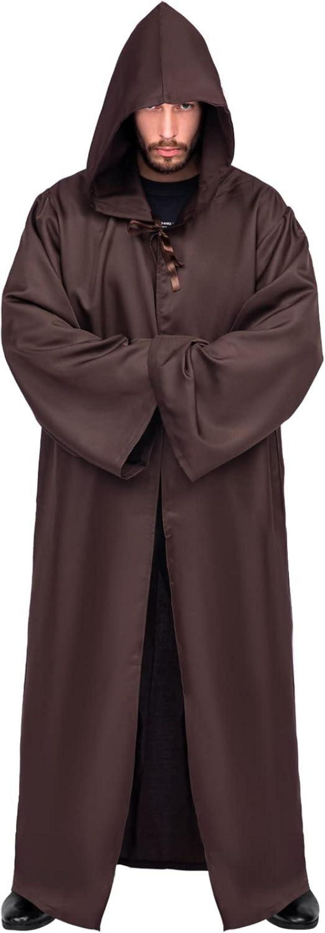 Umhang mit Kapuze Herren Robe Halloween Karneval Fasching Cosplay