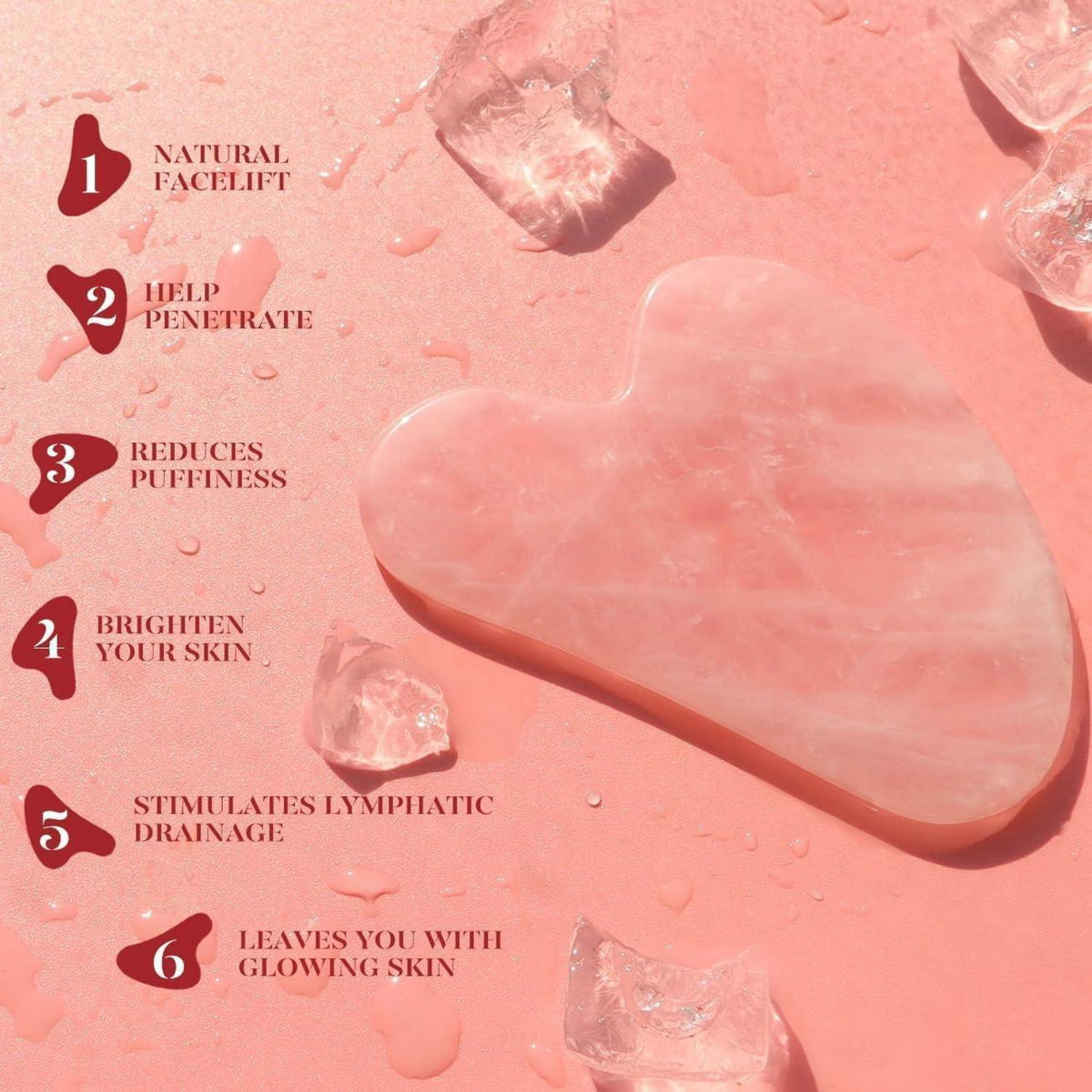 Gua Sha & Rosenquarz Roller Set für strahlende Haut