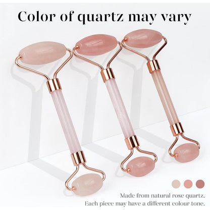 Gua Sha & Rosenquarz Roller Set für strahlende Haut