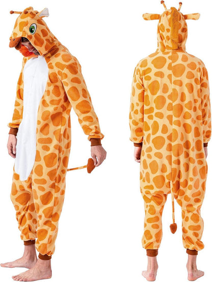Plüsch Giraffe Tier Kostüm Halloween Jumpsuit_ERW_schwarz
