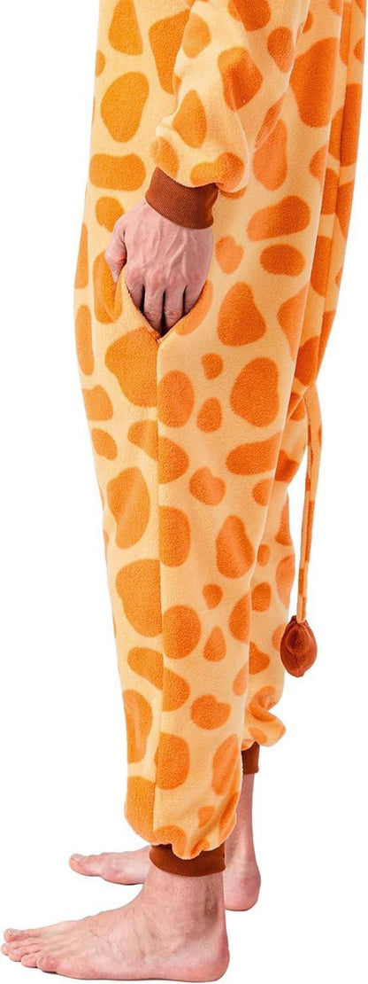 Unisex Plüsch Pyjama Giraffe Tier Kostüm Halloween Karneval Größe S