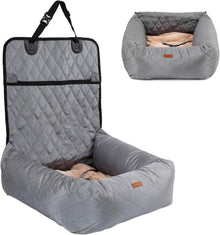 HAPPY HACHI Hundebett Autositzbezug Booster Seat Grau