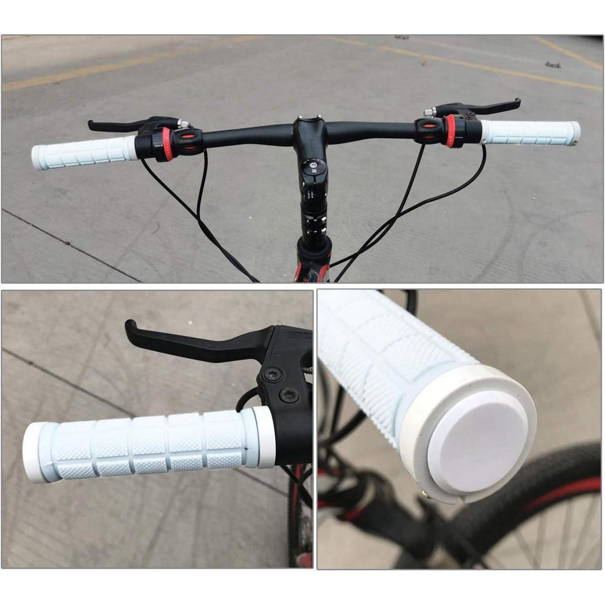 Fahrrad Lenkergriffe Gummi Anti-Rutsch mit Endkappen
