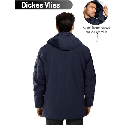 Herren Winterparka Fleecegefüttert mit Kapuze & Taschen
