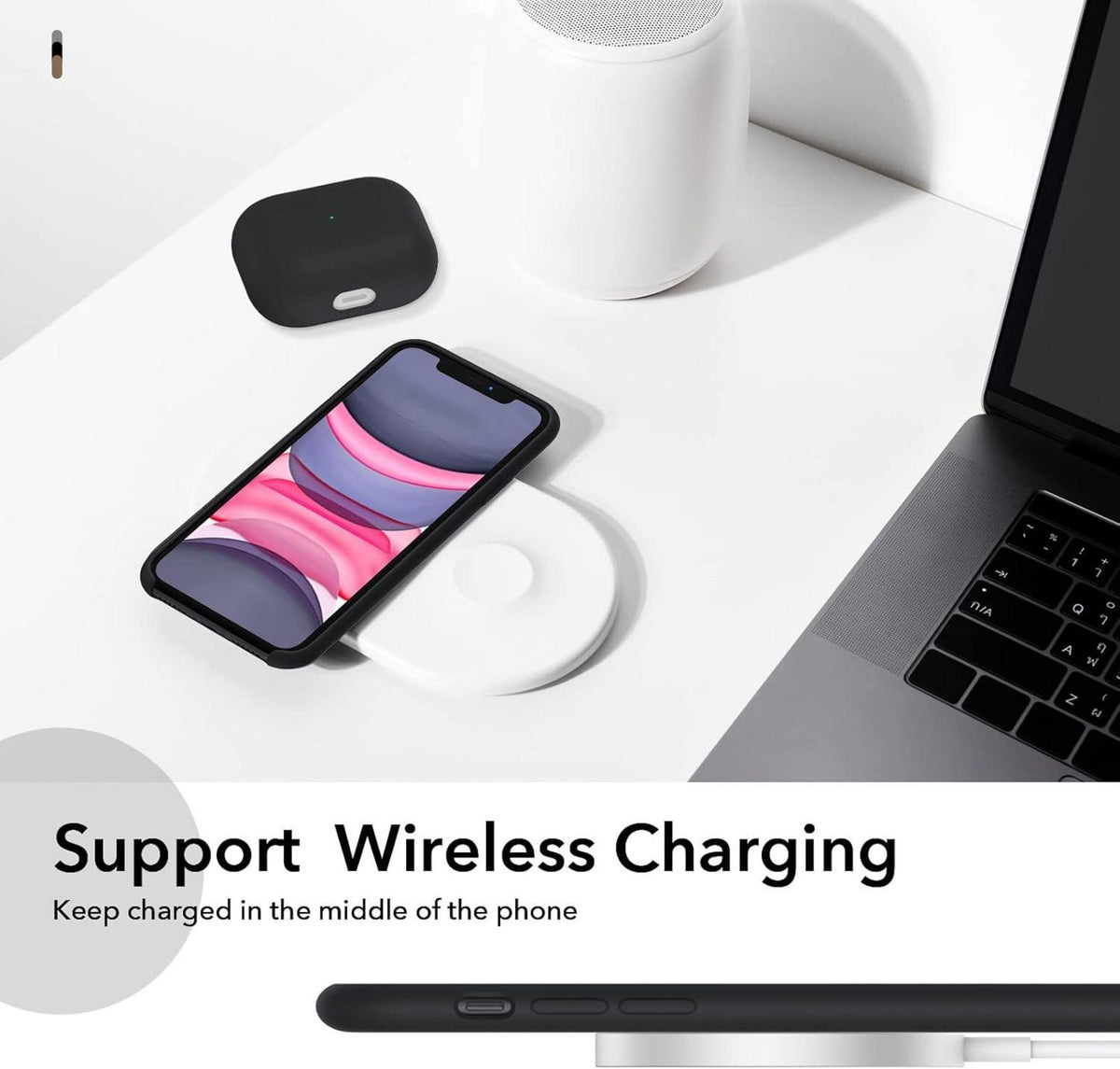 ORNARTO iPhone 11 Silikon Case Ultra Dünn Flüssig Hülle Schutz 6,1 Zoll Schwarz