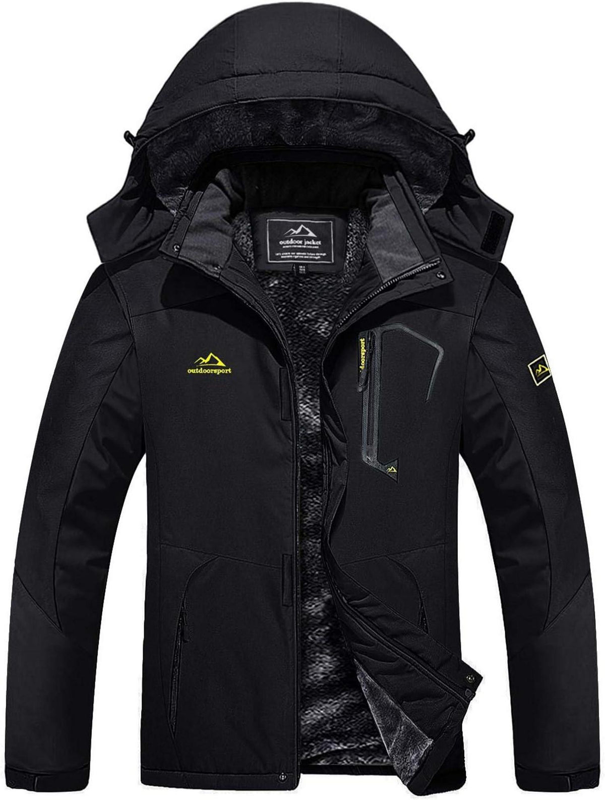 Wasserdichte Herren Winter Skijacke mit Fleece-Futter und abnehmbarer