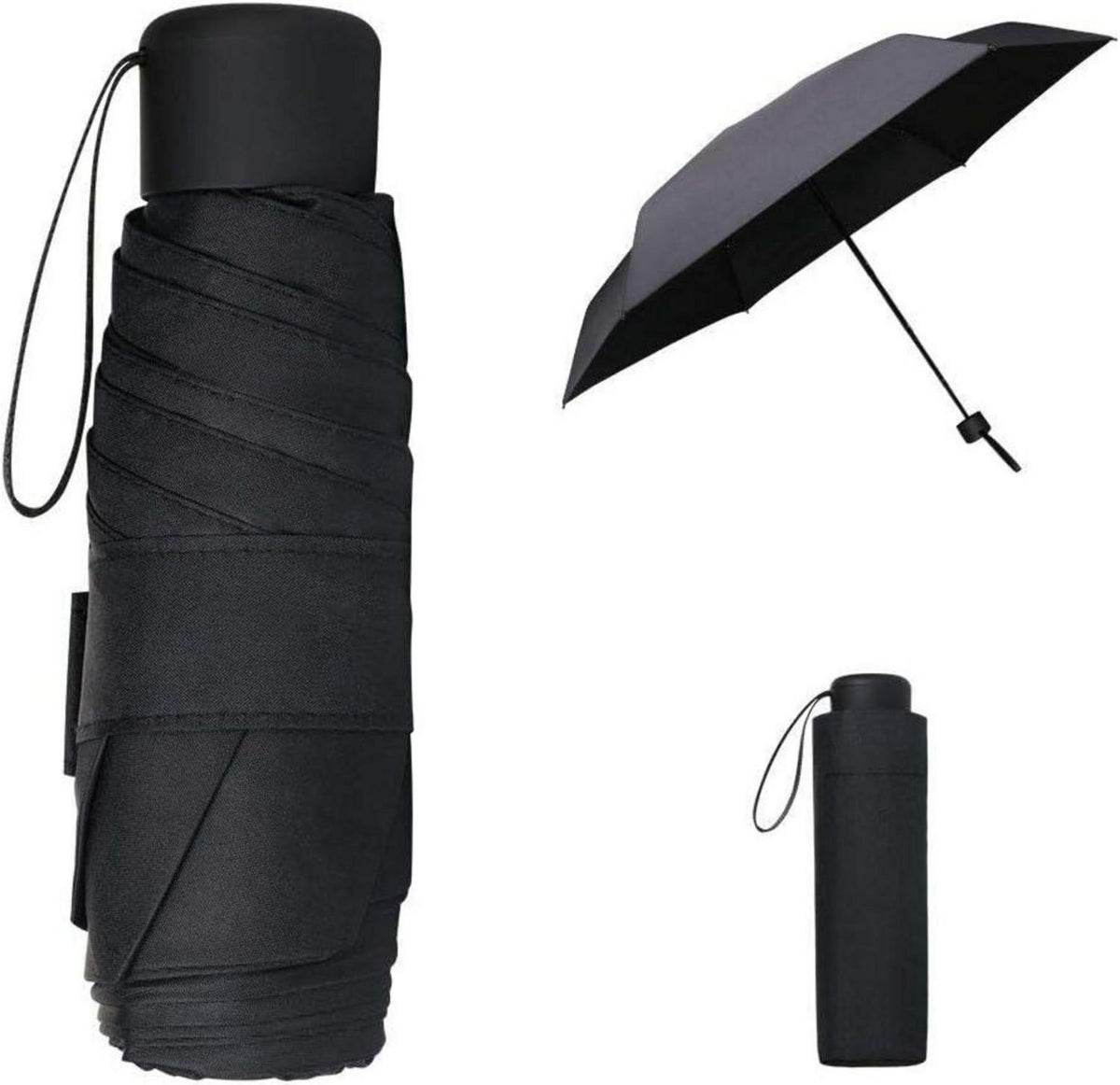 Taschenschirm Ultraleicht Mini Umbrella UV-Regenschirm 6 Rippen Stabil