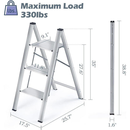 Aluminium Stufenleiter mit Handlauf, rutschfeste