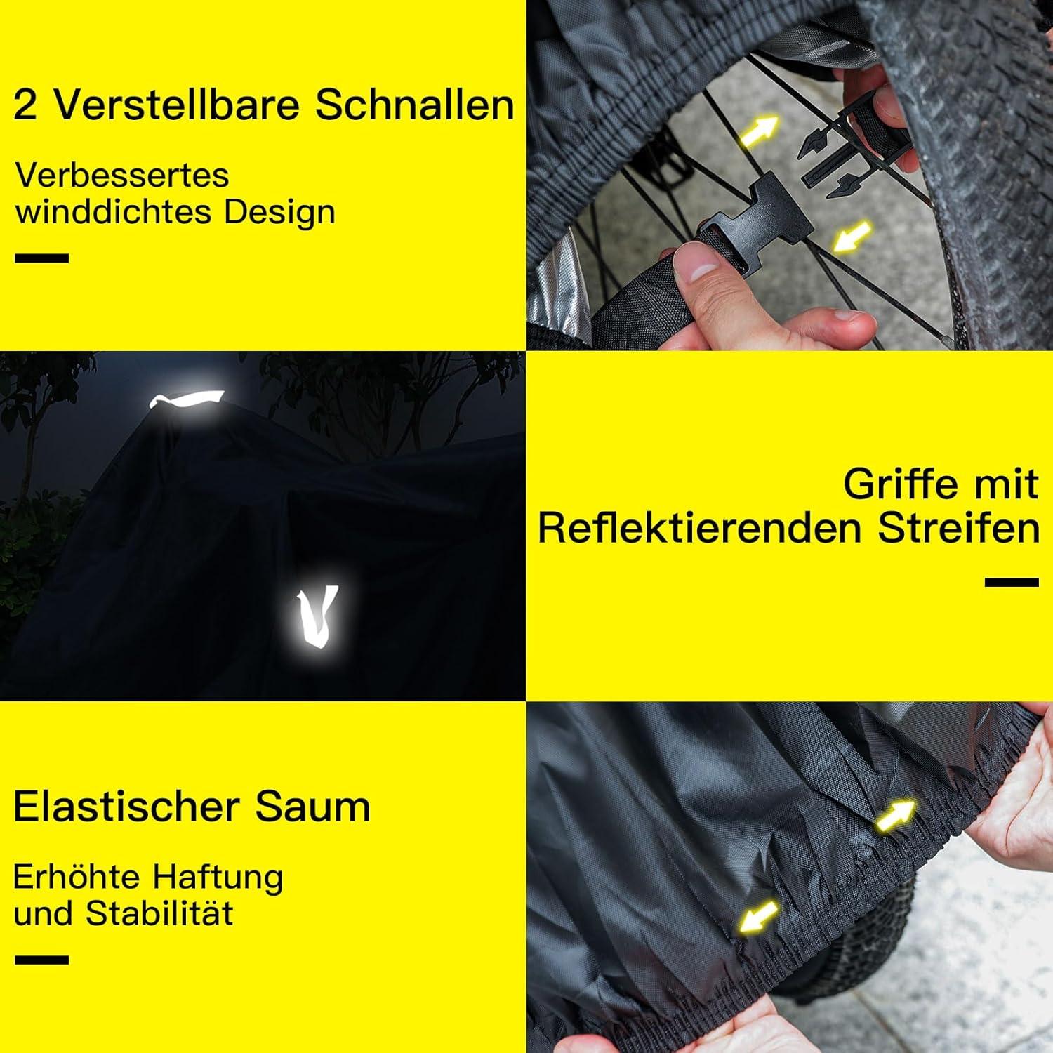 Fahrradabdeckung Wasserdicht Premium-Stoff Schutzhülle UV-Schutz