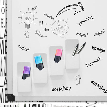 Magnetischer Stiftehalter für Whiteboard, 4 Stück Weiß