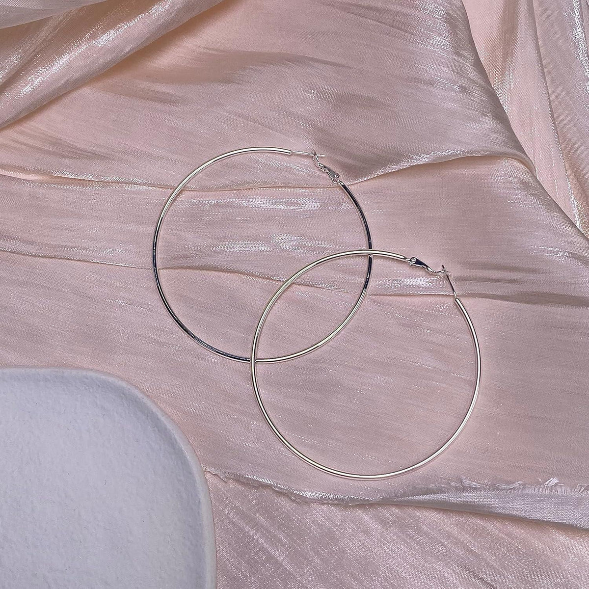 925 Sterling Silber Creolen - Dünn & Groß für Damen (40/50/60mm)