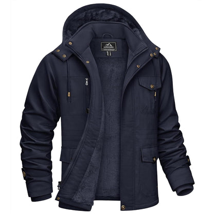 Herren Winterparka mit Kapuze – Warm gefüttert & Vieltaschen