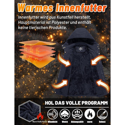 Herren Winterparka mit Kapuze – Warm gefüttert & Vieltaschen