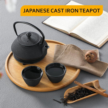 Velaze Gusseisen Teekanne japanischer Stil 680ML mit Edelstahl-Sieb & 2 Bechern