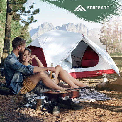 2-3 Personen Campingzelt, wasserdicht, winddicht, ultraleicht, grau/weinrot