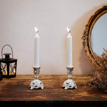 2er Set Silberne Kerzenständer für Schabbat und Hochzeit