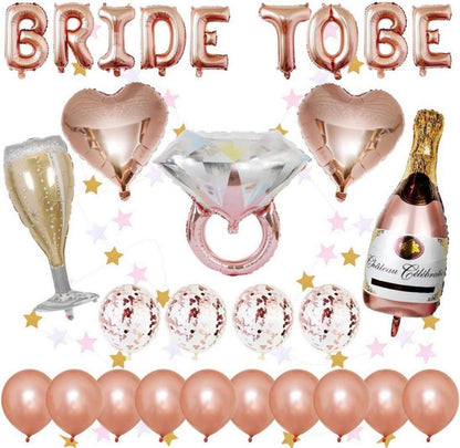 Junggesellinnenabschied Deko-Set mit BRIDE TO BE Luftballons