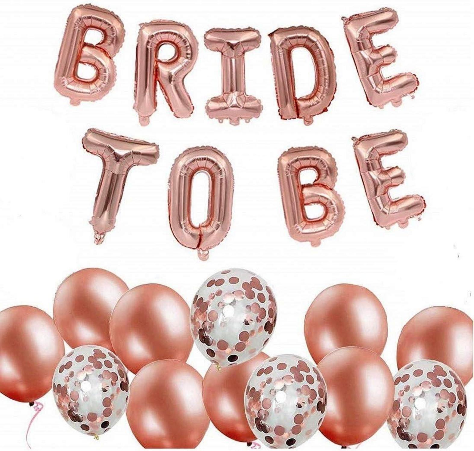 Junggesellinnenabschied Deko-Set mit BRIDE TO BE Luftballons