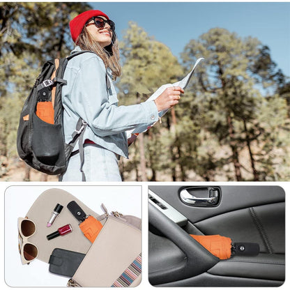 Sturmfester Taschenschirm Automatik Orange 10 Rippen