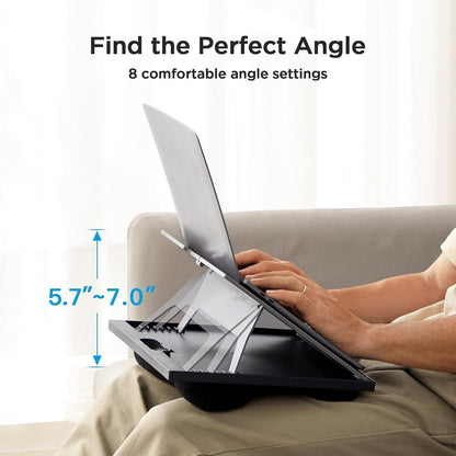 Höhenverstellbarer Laptop-Tisch mit Kissen für 15,6" Geräte