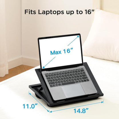 Höhenverstellbarer Laptop-Tisch mit Kissen für 15,6" Geräte