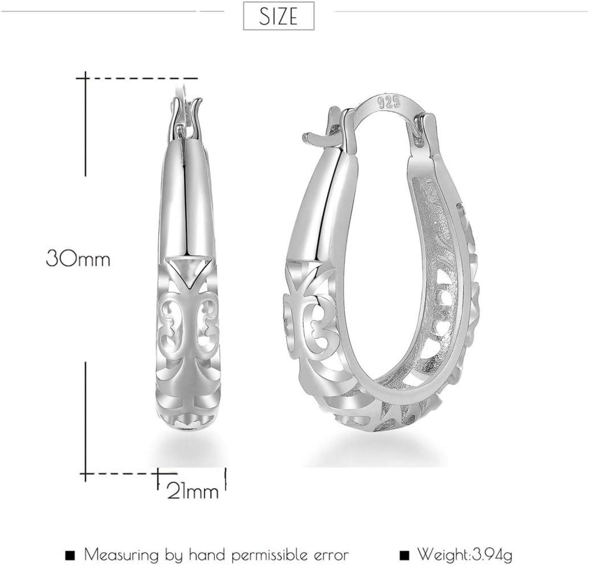 Elegante S925 Silber Ohrstecker mit Kristallen - Damen