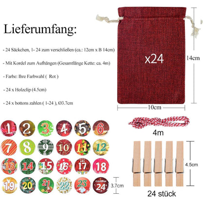 Adventskalender Kette zum Befüllen 2026 Weihnachten